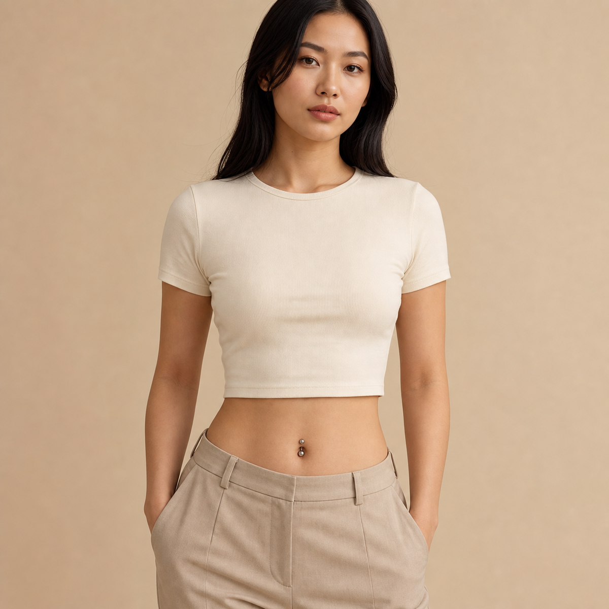 [TOPOSH-LEGACY-LAYOUT-REPAIR-20260717-LEGACY31:TP-BBR-INCB-SIL-14G10-B5-B8-PLN-042:04] Titanium Belly Button Ring – Silver | 04_model_asian