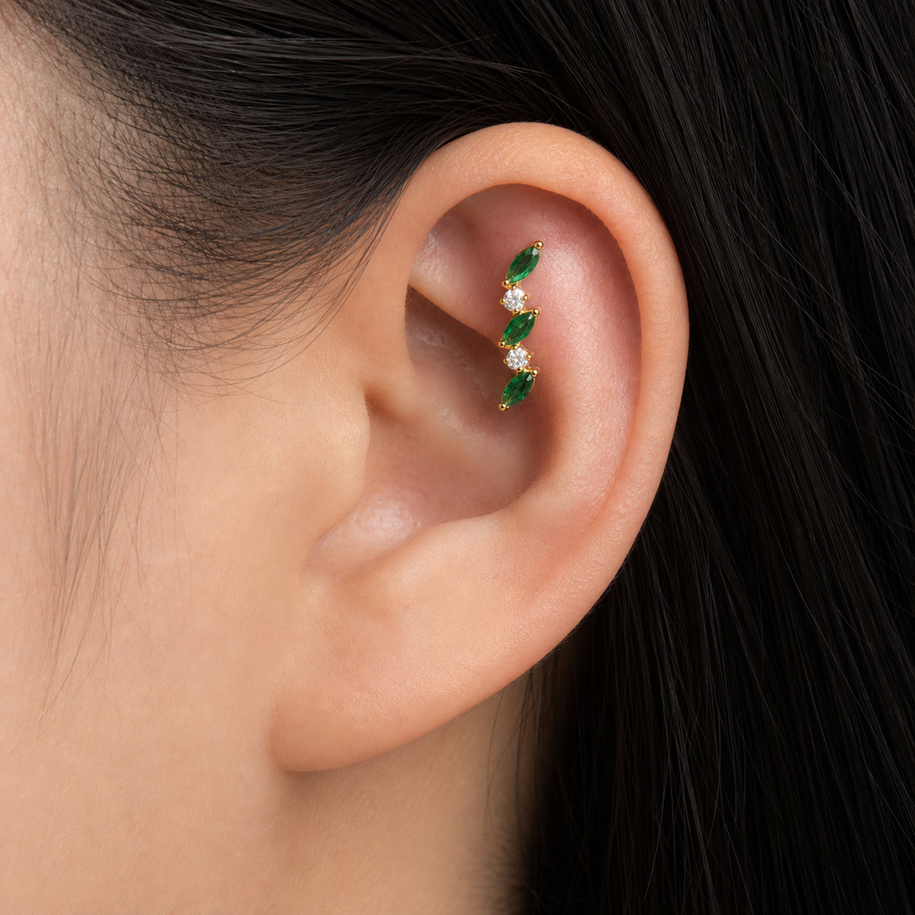 [TOPOSH-LEGACY-LAYOUT-REPAIR-20260717-LEGACY33:TP-FB-IN-GD-16G8-T4-EMD-014:04] Triple Marquise Emerald CZ Titanium Flat Back – Gold | 04_model_asian