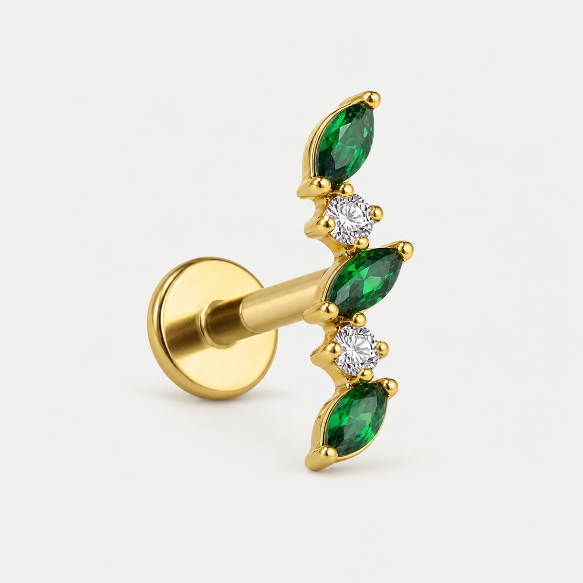 [TOPOSH-LEGACY-LAYOUT-REPAIR-20260717-LEGACY33:TP-FB-IN-GD-16G8-T4-EMD-014:05] Triple Marquise Emerald CZ Titanium Flat Back – Gold | 05_product_angles