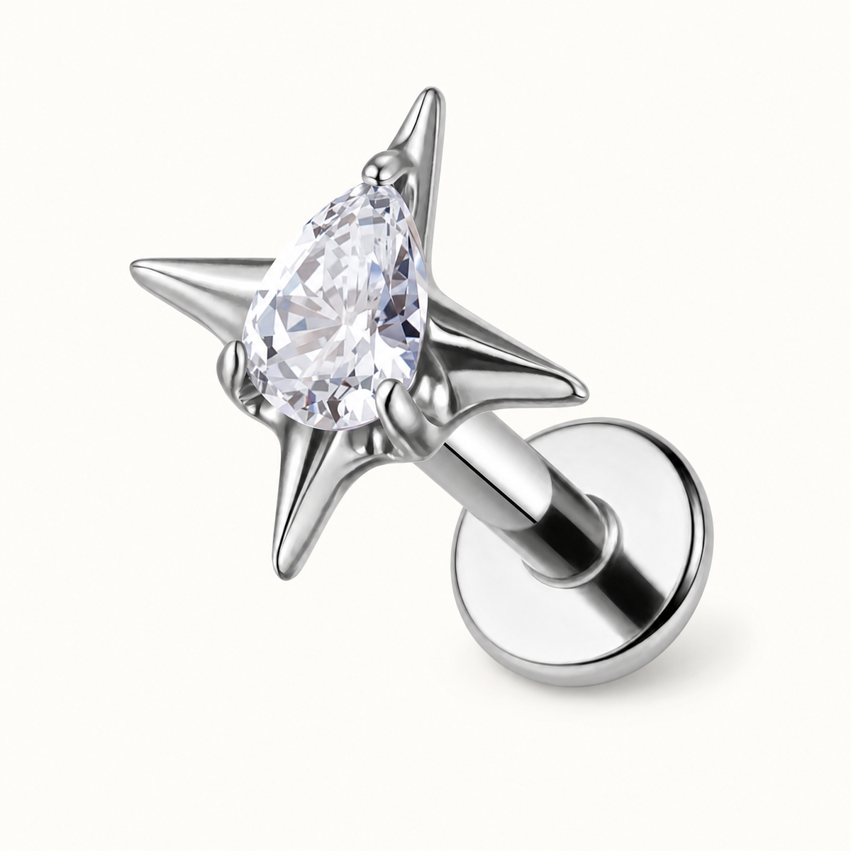 [TOPOSH-LEGACY-LAYOUT-REPAIR-20260717-LEGACY33:TP-FB-IN-SIL-16G8-T4-CLCZ-058:01] Star Clear CZ Titanium Flat Back – Silver | 01_primary_product_bg