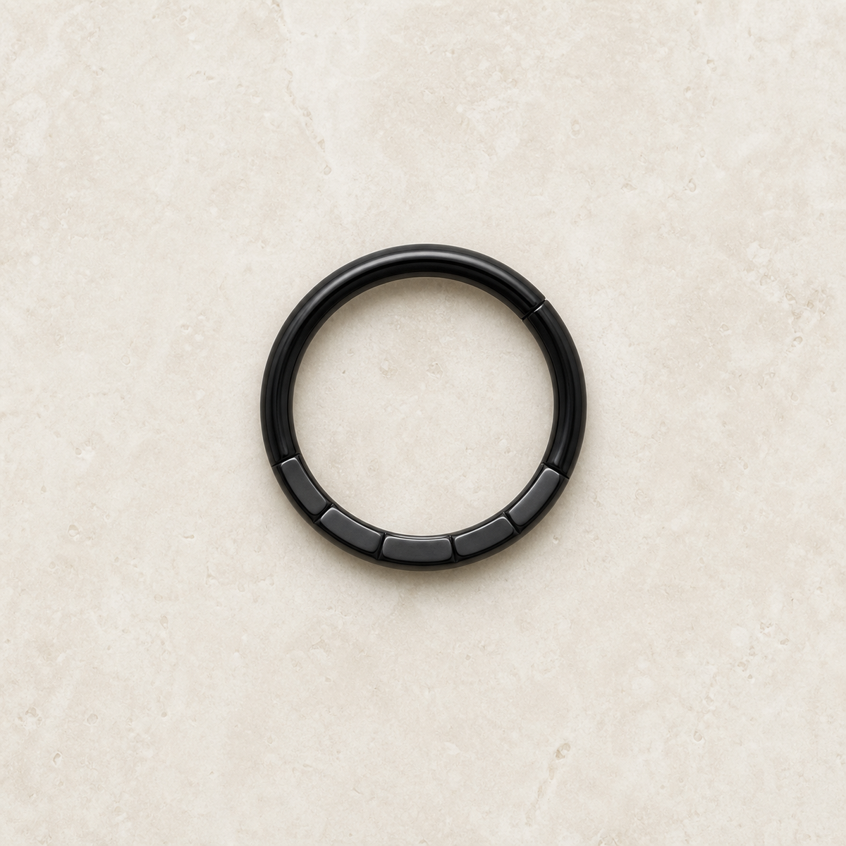[TOPOSH-LEGACY-LAYOUT-REPAIR-20260717-LEGACY34:TP-SR-BK-16G8-PLN-907:06] Titanium Segment Ring – Black | 06_accessory_flatlay