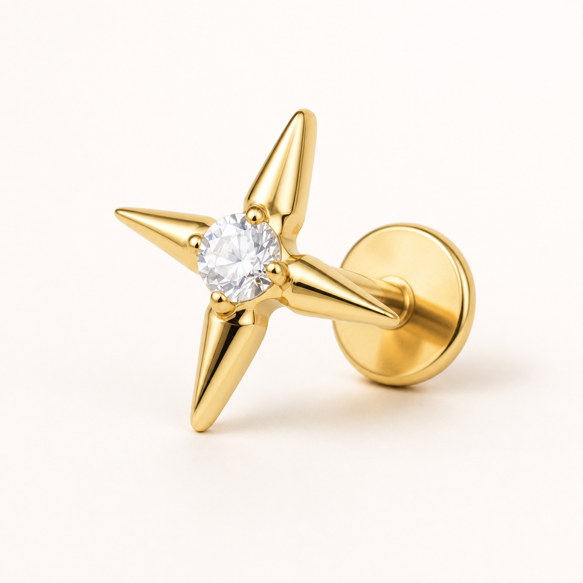 [PRIMARY-BACKGROUND-NORMALIZATION-20260718-BATCH01:TP-FB-TH-GD-16G6-T4-CLCZ-153:01] Star Dangle Clear CZ Titanium Flat Back – Gold | 01_primary_product_bg