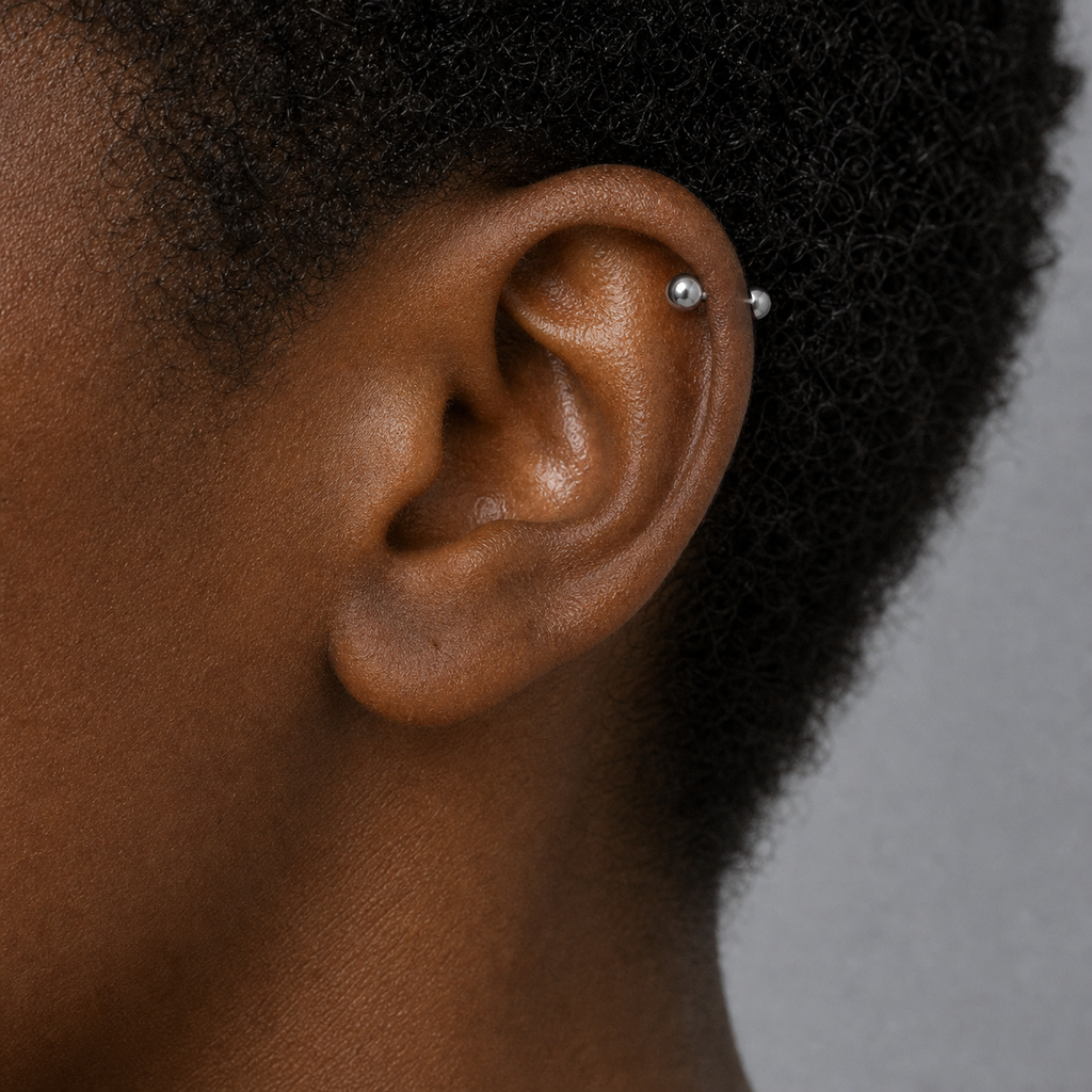 [TOPOSH-LEGACY-LAYOUT-REPAIR-20260717-LEGACY04:TP-CAR-IN-SIL-16G6-B4-B4-PLN-101:03] Titanium Cartilage Barbell – Silver, 6+4+4mm | 03_model_black