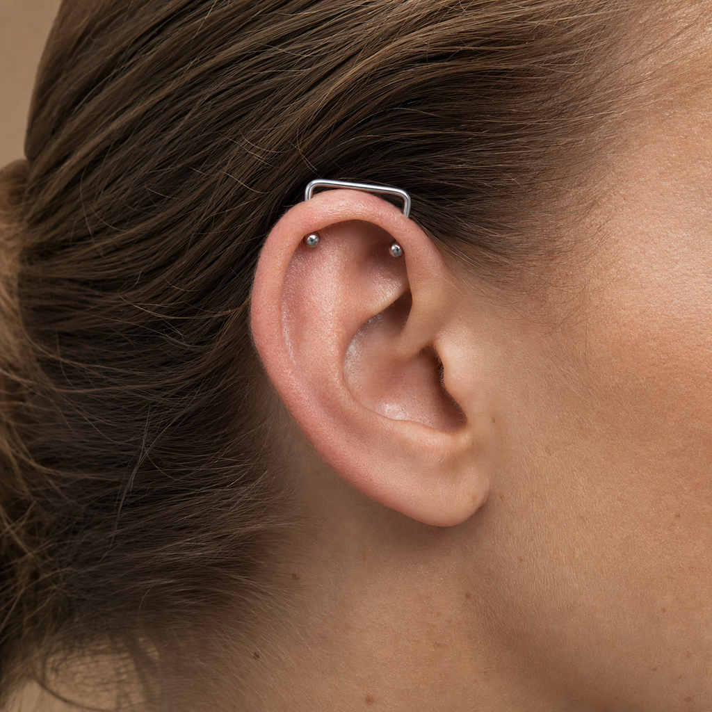 [TOPOSH-LEGACY-LAYOUT-REPAIR-20260717-LEGACY04:TP-CAR-SIL-14G16-PLN-013:02] Titanium Cartilage Barbell – Silver, 16mm | 02_model_white