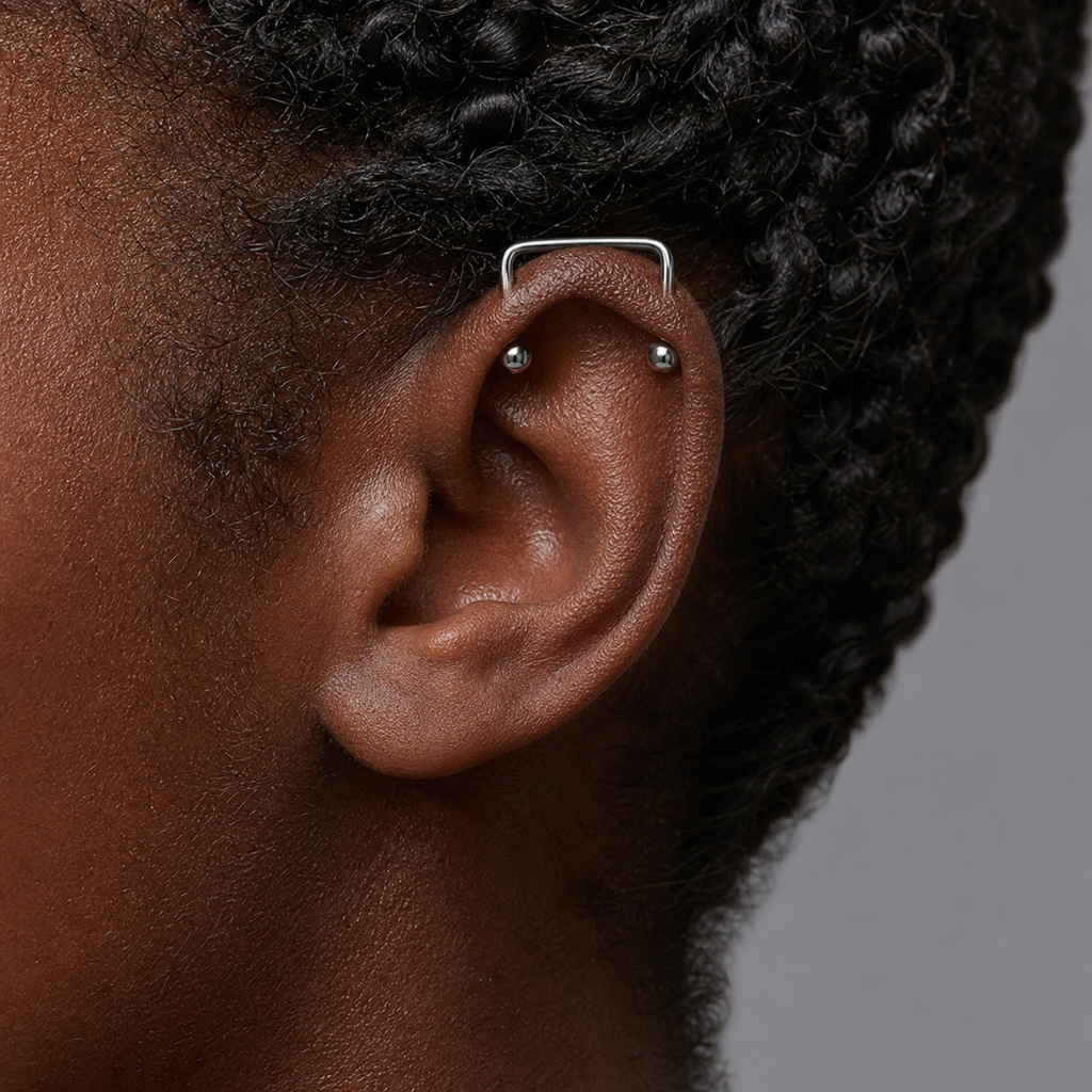 [TOPOSH-LEGACY-LAYOUT-REPAIR-20260717-LEGACY04:TP-CAR-SIL-14G16-PLN-013:03] Titanium Cartilage Barbell – Silver, 16mm | 03_model_black