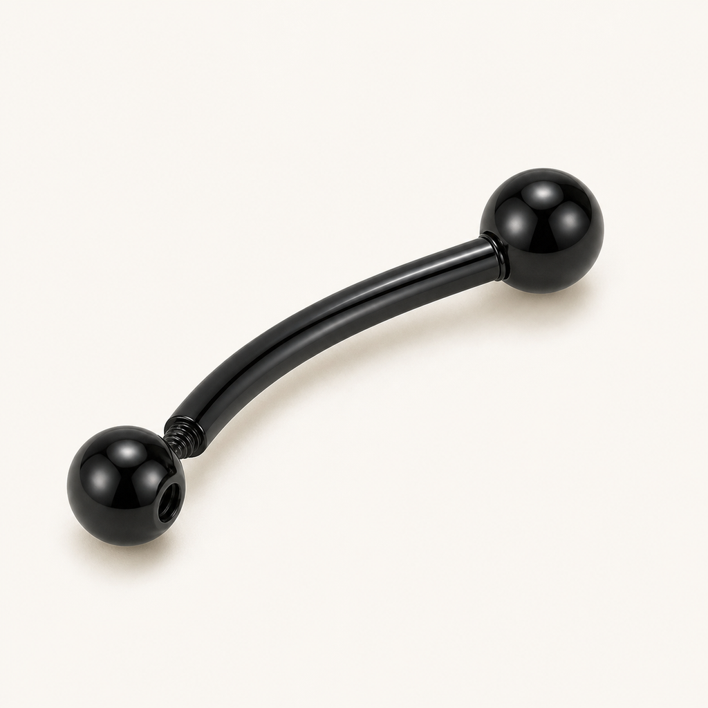 [TOPOSH-ROLE-ORDER-CLEANUP-20260717-BATCH16:TP-EBR-EX-BK-16G10-B3-B3-PLN-565:05] Titanium Eyebrow Barbell – Black, 10+3+3mm | 05_product_angles