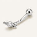 [TOPOSH-ROLE-ORDER-CLEANUP-20260717-BATCH17:TP-EBR-IN-SIL-16G8-CLCZ-016:01] Clear CZ Titanium Eyebrow Barbell – Silver | 01_primary_product_bg