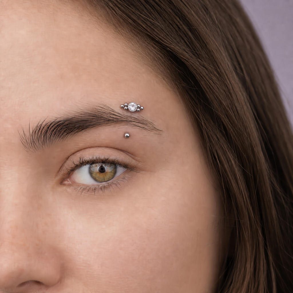 [TOPOSH-ROLE-ORDER-CLEANUP-20260717-BATCH17:TP-EBR-IN-SIL-16G8-CLCZ-016:02] Clear CZ Titanium Eyebrow Barbell – Silver | 02_model_white