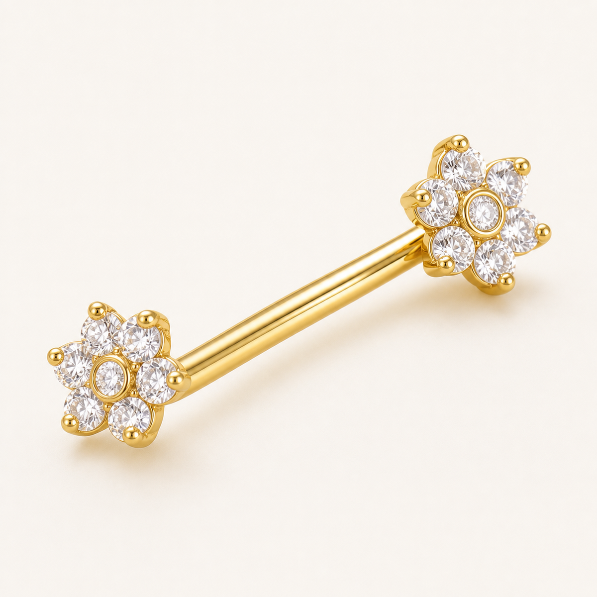 [TOPOSH-ROLE-ORDER-CLEANUP-20260717-BATCH16:TP-EBR-INCB-GD-16G8-B3-B3-CLCZ-012:01] Clear CZ Titanium Eyebrow Barbell – Gold | 01_primary_product_bg