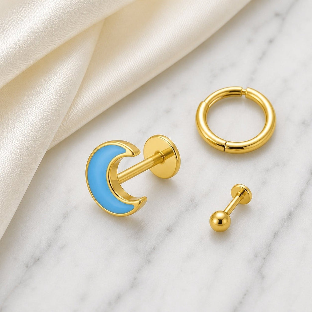 [TOPOSH-ROLE-ORDER-CLEANUP-20260717-BATCH18:TP-ER-EX-GD-20G8-T4-PLN-026:06] Titanium Earring – Gold | 06_accessory_flatlay