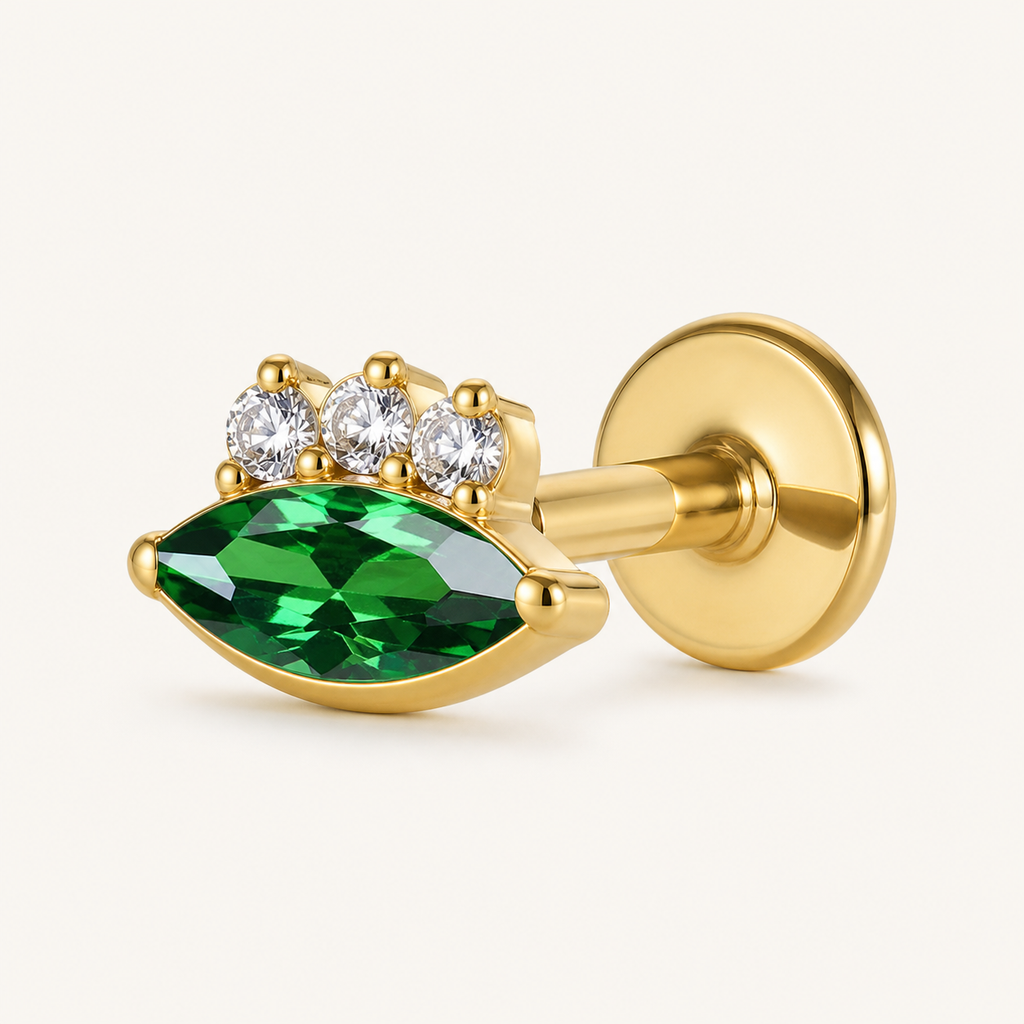 [TOPOSH-LEGACY-LAYOUT-REPAIR-20260717-LEGACY08:TP-FB-IN-GD-16G8-T4-EMD-449:05] Marquise Emerald CZ Titanium Flat Back – Gold | 05_product_angles
