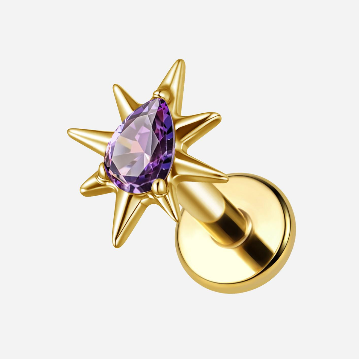 [TOPOSH-LEGACY-LAYOUT-REPAIR-20260717-LEGACY09:TP-FB-IN-GD-16G8-T4-PUR-062:01] Sunburst Purple Titanium Flat Back – Gold | 01_primary_product_bg