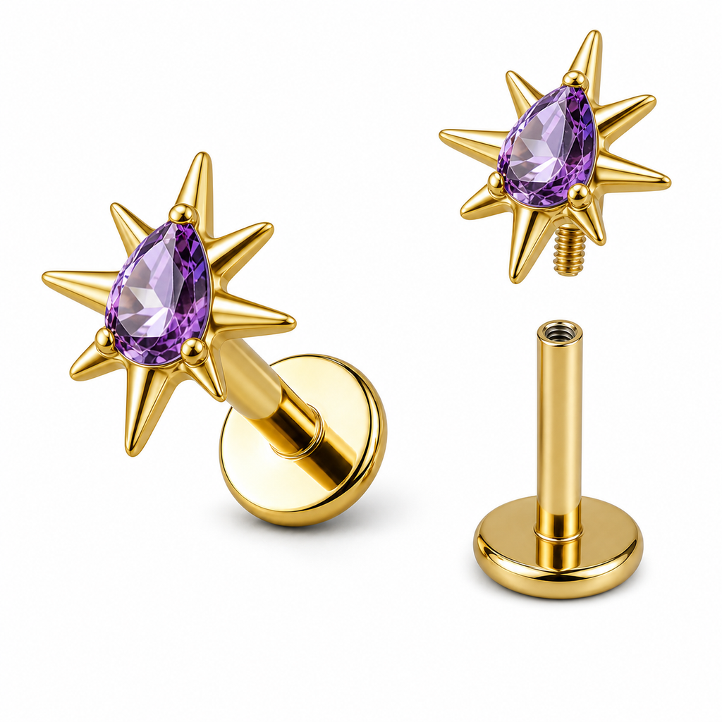 [TOPOSH-LEGACY-LAYOUT-REPAIR-20260717-LEGACY09:TP-FB-IN-GD-16G8-T4-PUR-062:05] Sunburst Purple Titanium Flat Back – Gold | 05_product_angles