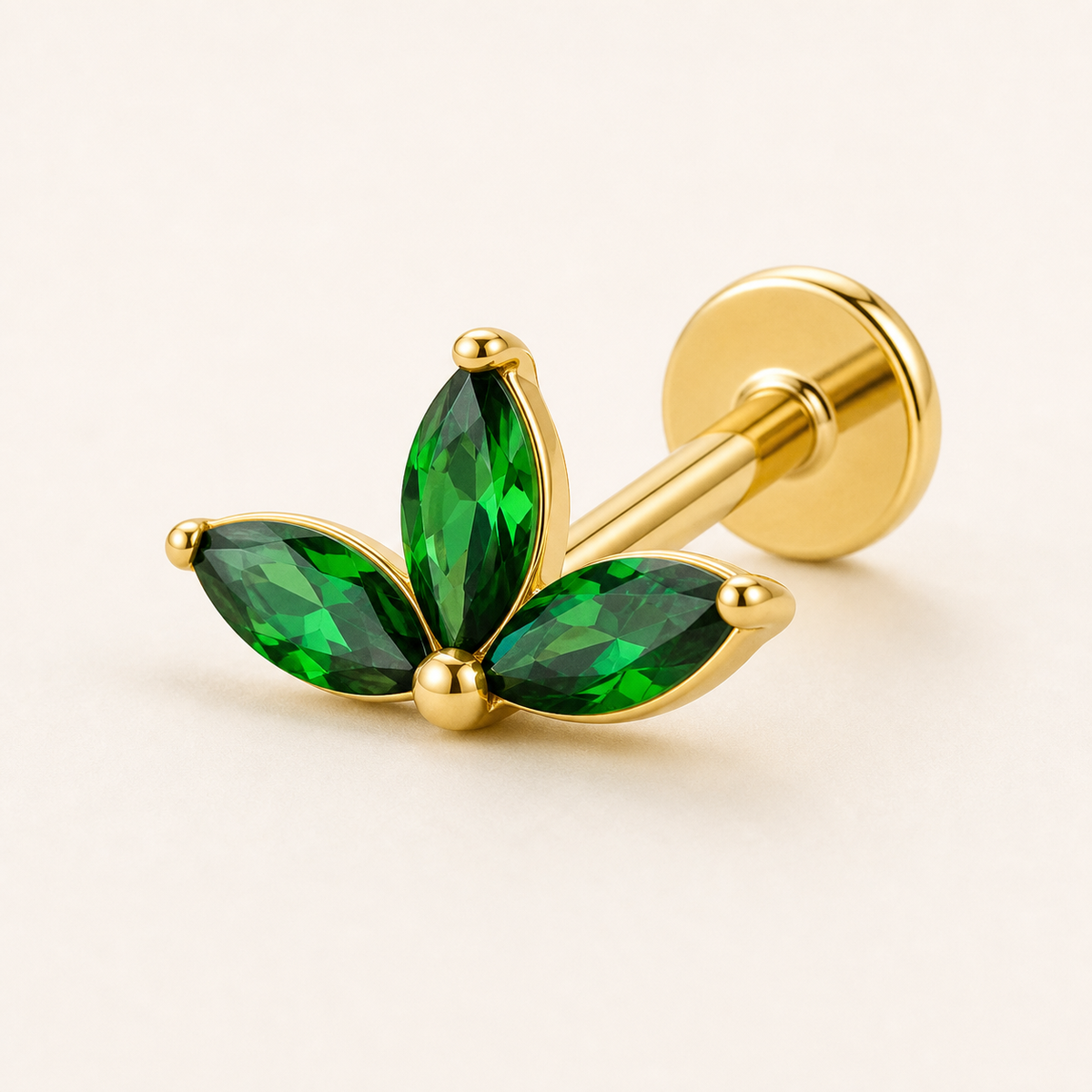 [TOPOSH-LEGACY-LAYOUT-REPAIR-20260717-LEGACY10:TP-FB-IN-GD-16G8-T4-SW205-005:01] Triple Marquise Emerald Crystal Titanium Flat Back – Gold | 01_primary_product_bg