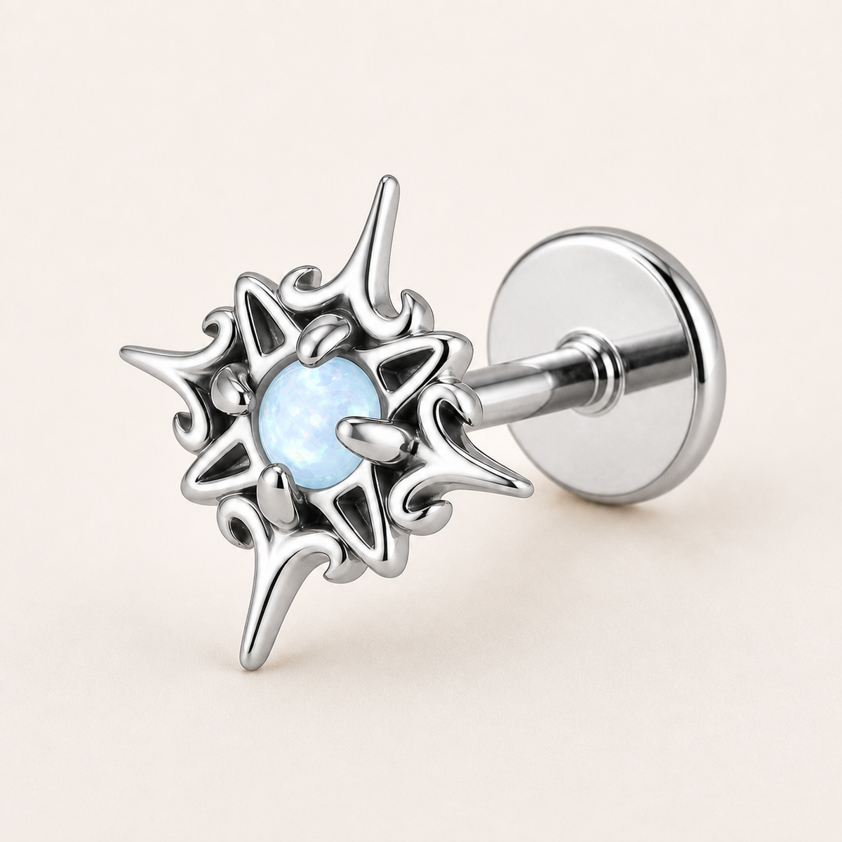 [TOPOSH-LEGACY-LAYOUT-REPAIR-20260717-LEGACY09:TP-FB-IN-SIL-16G6-T4-LBL-079:01] Sunburst Light Blue Titanium Flat Back – Silver | 01_primary_product_bg