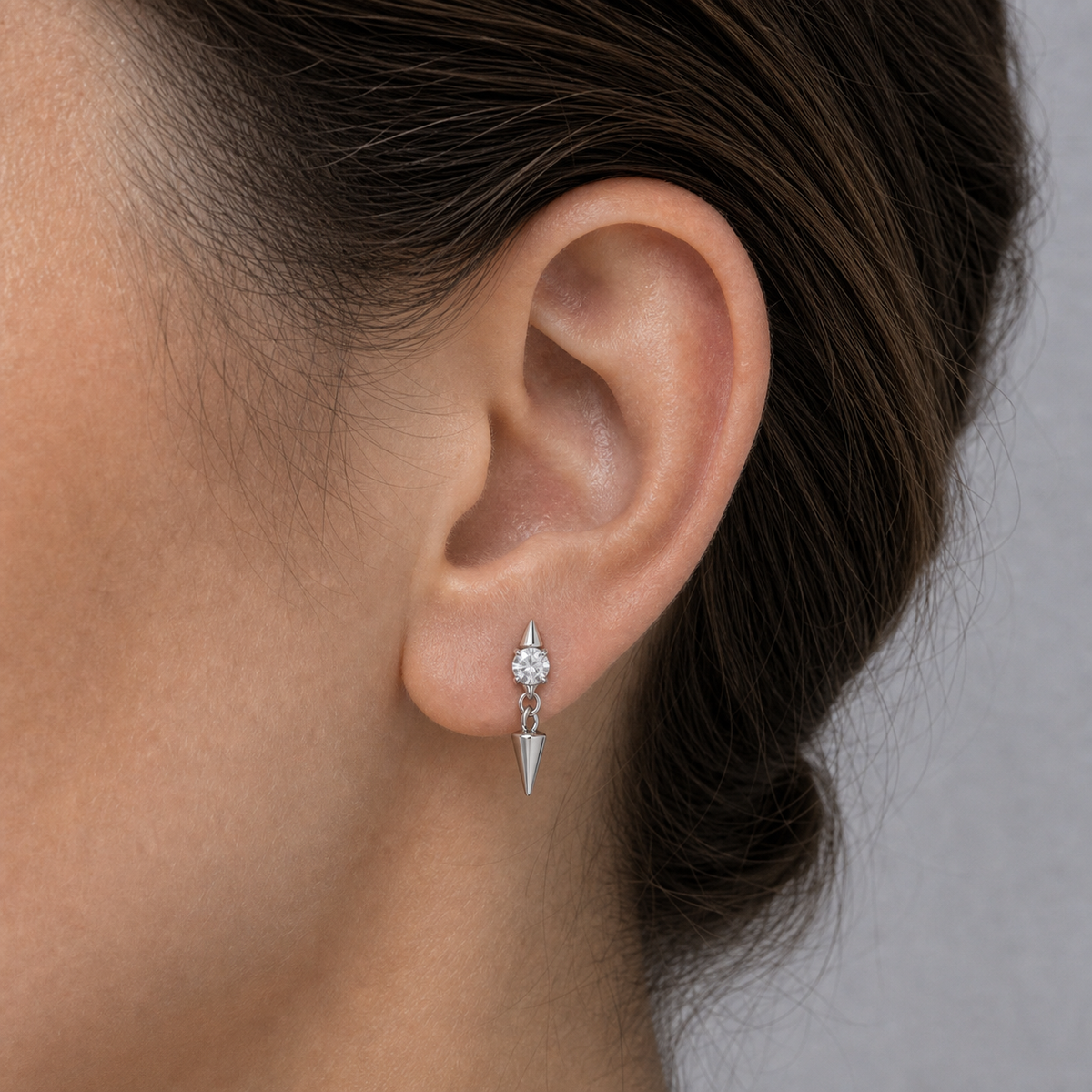 [TOPOSH-LEGACY-LAYOUT-REPAIR-20260717-LEGACY09:TP-FB-IN-SIL-16G8-T4-CLCZ-2295:02] Spike Dangle Clear CZ Titanium Flat Back – Silver | 02_model_white