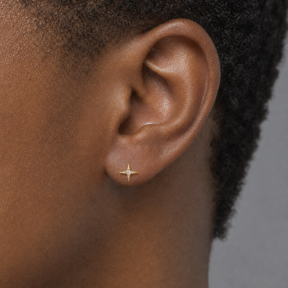 [TOPOSH-LEGACY-LAYOUT-REPAIR-20260717-LEGACY01:TP-FB-TH-GD-16G6-T4-CLCZ-153:03] Star Dangle Clear CZ Titanium Flat Back – Gold | 03_model_black