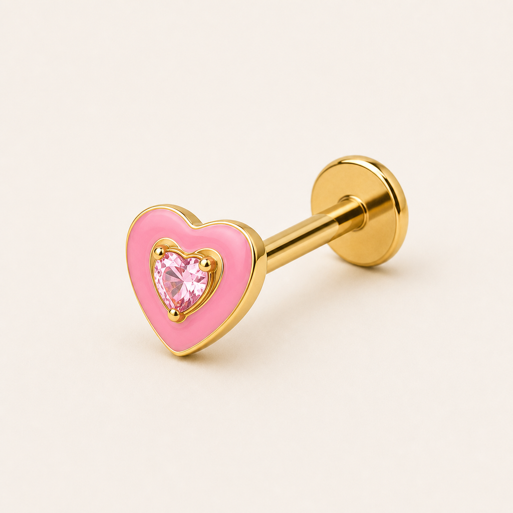 [TOPOSH-LEGACY-LAYOUT-REPAIR-20260717-LEGACY08:TP-FB-TH-GD-16G6-T4-PKCZ-142:05] Heart Pink CZ Titanium Flat Back – Gold | 05_product_angles
