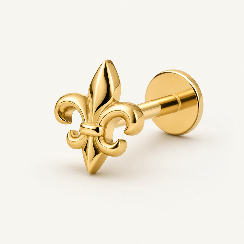 [TOPOSH-LEGACY-LAYOUT-REPAIR-20260717-LEGACY07:TP-FB-TH-GD-16G6-T4-PLN-193:05] Fleur-de-Lis Titanium Flat Back – Gold | 05_product_angles