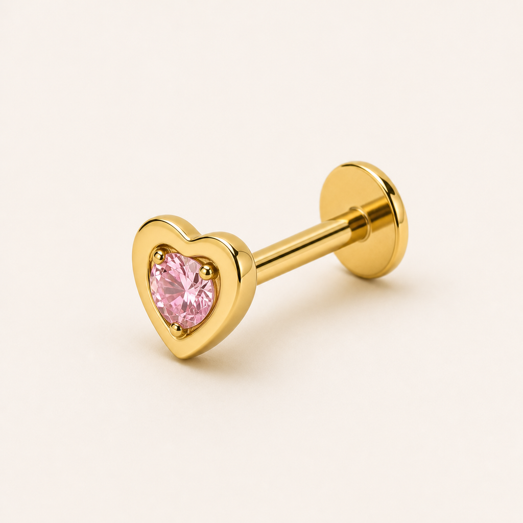 [TOPOSH-LEGACY-LAYOUT-REPAIR-20260717-LEGACY08:TP-FB-TH-GD-18G6-T4-PKCZ-109:05] Heart Pink CZ Titanium Flat Back – Gold | 05_product_angles