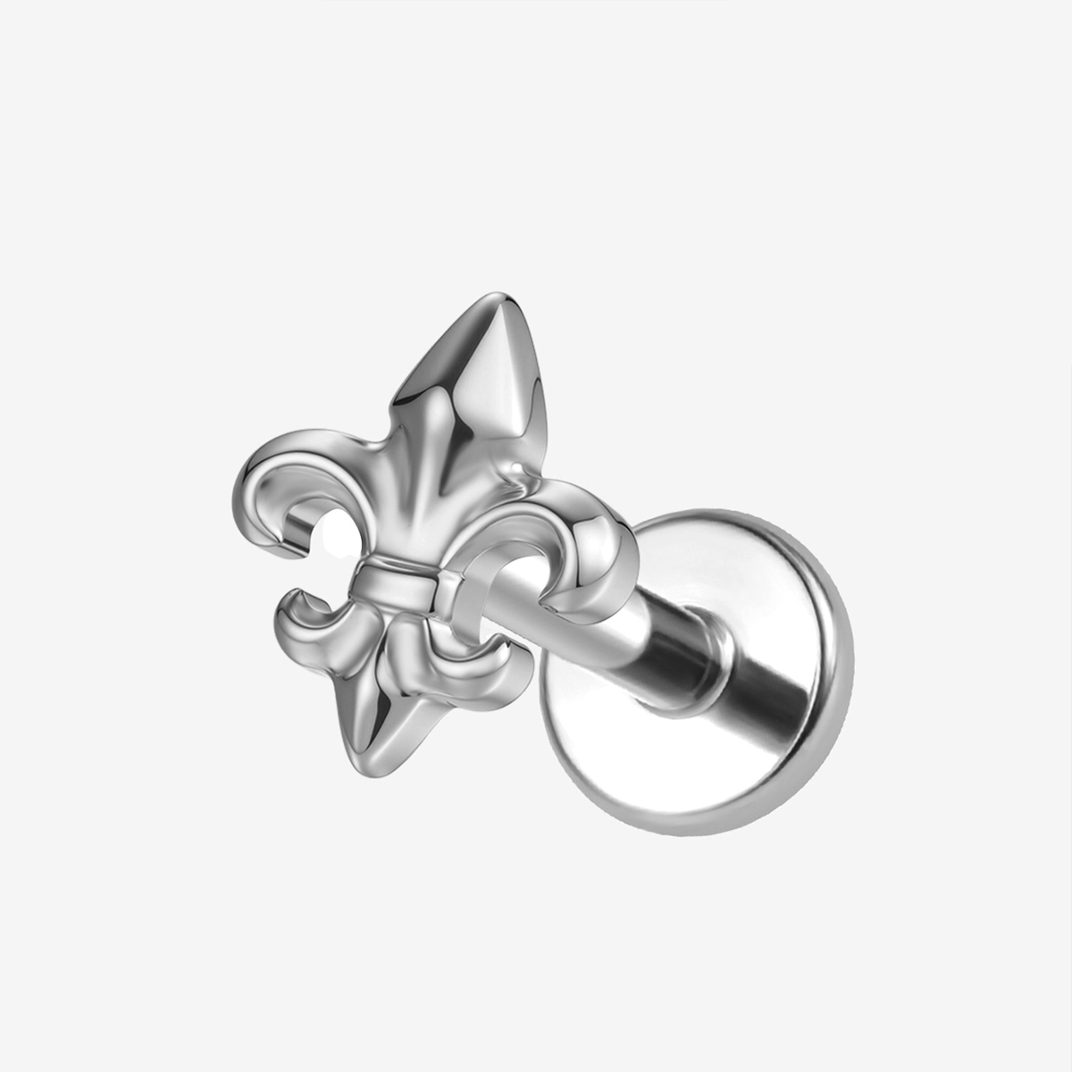 [TOPOSH-LEGACY-LAYOUT-REPAIR-20260717-LEGACY07:TP-FB-TH-SIL-16G6-PLN-192:01] Fleur-de-Lis Titanium Flat Back – Silver | 01_primary_product_bg