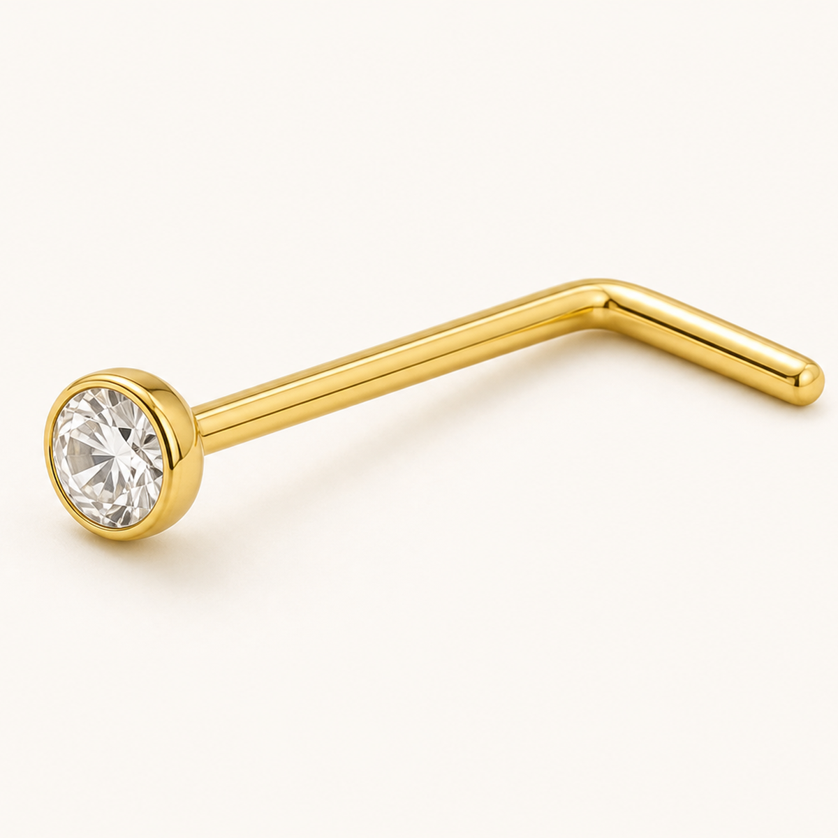 [TOPOSH-ROLE-ORDER-CLEANUP-20260717-BATCH18:TP-NS-L-GD-20G7-T2-CLCZ-827:01] Clear CZ Titanium L-Bend Nose Stud – Gold, 7+2mm | 01_primary_product_bg