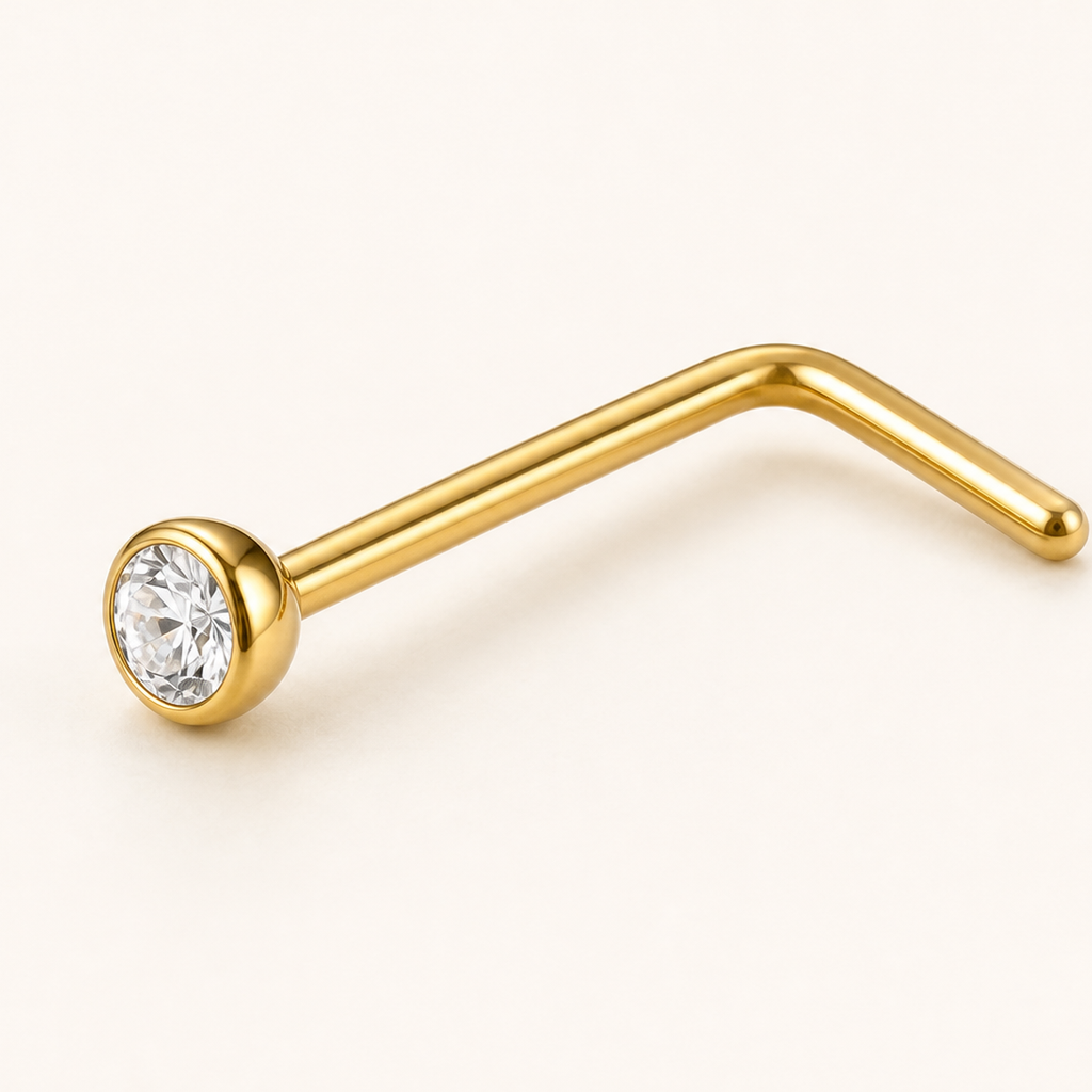 [TOPOSH-ROLE-ORDER-CLEANUP-20260717-BATCH18:TP-NS-L-GD-20G7-T2-CLCZ-827:05] Clear CZ Titanium L-Bend Nose Stud – Gold, 7+2mm | 05_product_angles