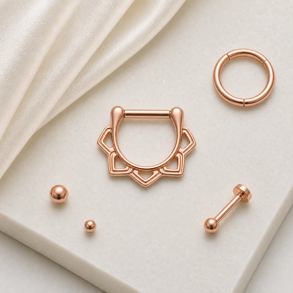 [TOPOSH-ROLE-ORDER-CLEANUP-20260717-BATCH18:TP-SEP-RG-16G6-PLN-010:06] Titanium Septum Ring – Rose Gold | 06_accessory_flatlay