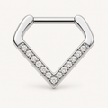 [TOPOSH-ROLE-ORDER-CLEANUP-20260717-BATCH19:TP-SEP-SIL-16G10-CLCZ-007:01] Clear CZ Titanium Septum Ring – Silver | 01_primary_product_bg