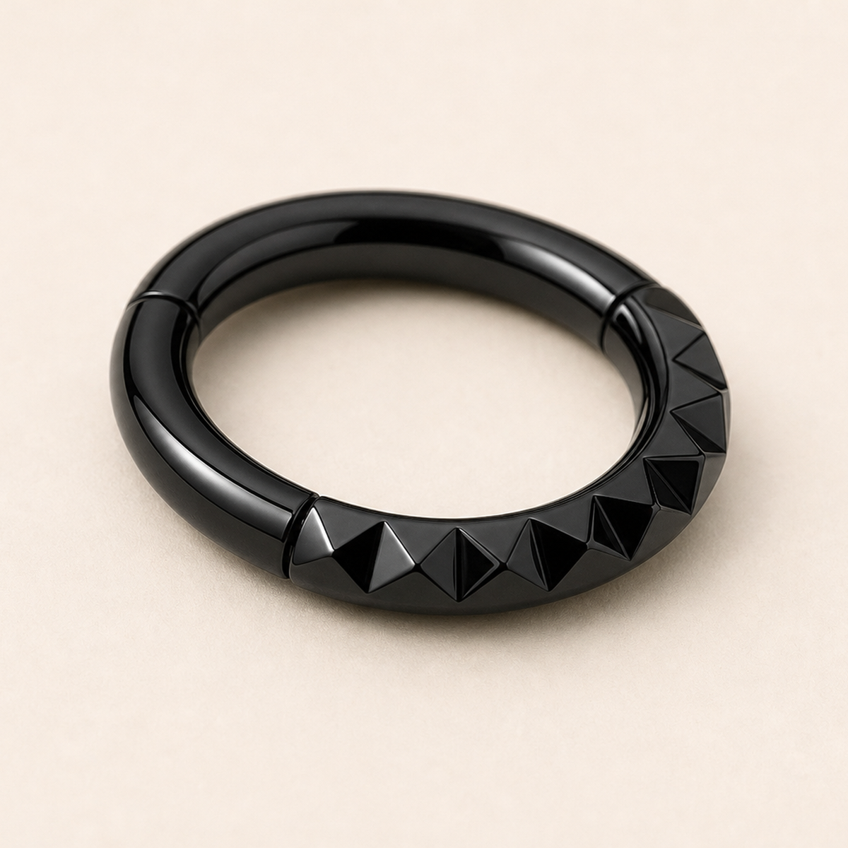 [TOPOSH-ROLE-ORDER-CLEANUP-20260717-BATCH22:TP-SR-BK-16G8-PLN-908:05] Faceted Titanium Segment Ring – Black | 05_product_angles
