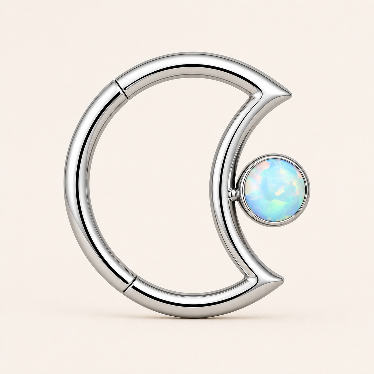 [TOPOSH-ROLE-ORDER-CLEANUP-20260717-BATCH22:TP-SR-CB-SIL-16G10-SW234-004:01] Moon White Opal Titanium Segment Ring – Silver, 10mm | 01_primary_product_bg