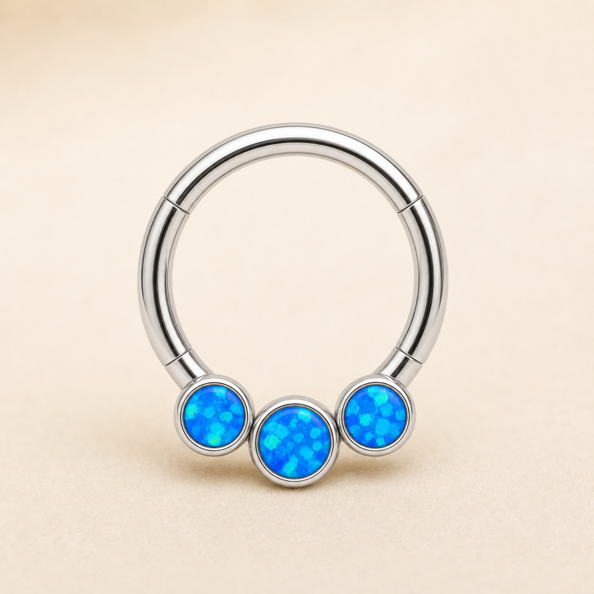 [TOPOSH-ROLE-ORDER-CLEANUP-20260717-BATCH21:TP-SR-CB-SIL-16G8-OP05-001:01] Blue Opal Titanium Segment Ring – Silver | 01_primary_product_bg