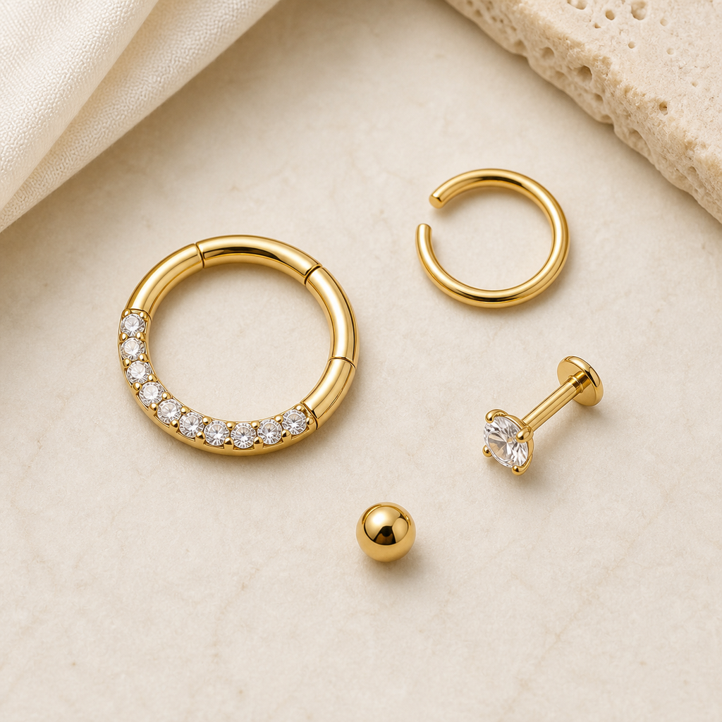 [TOPOSH-ROLE-ORDER-CLEANUP-20260717-BATCH23:TP-SR-GD-16G6-CLCZ-976:06] Pavé Clear CZ Titanium Segment Ring – Gold, 6mm | 06_accessory_flatlay
