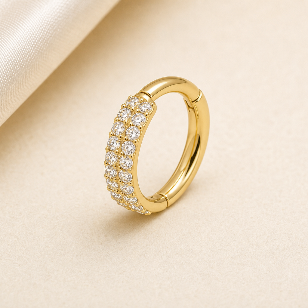 [TOPOSH-ROLE-ORDER-CLEANUP-20260717-BATCH23:TP-SR-GD-16G8-CLCZ-231:05] Pavé Clear CZ Titanium Segment Ring – Gold, 8mm | 05_product_angles