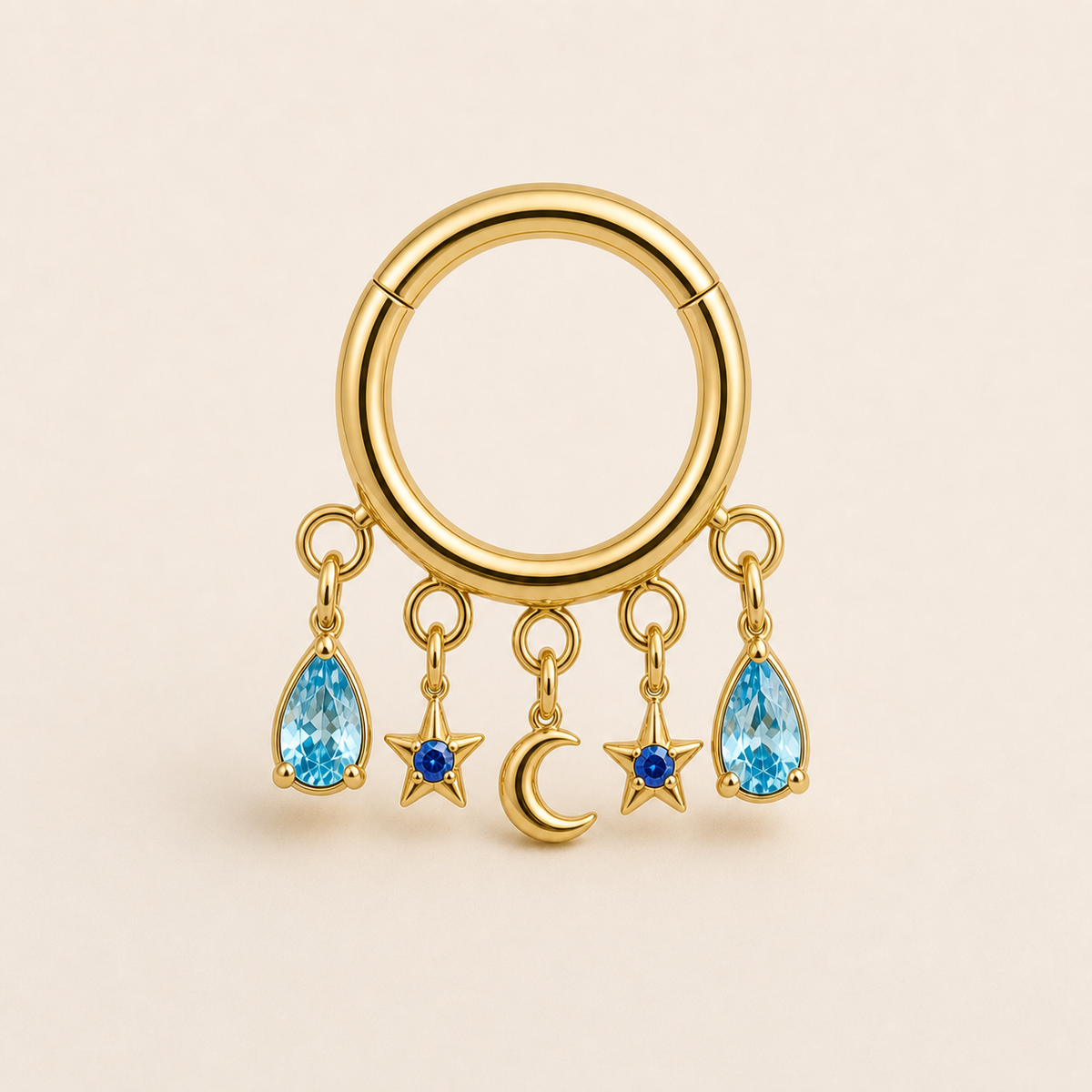 [TOPOSH-ROLE-ORDER-CLEANUP-20260717-BATCH19:TP-SR-GD-16G8-NBL-012:01] Navy Blue Titanium Segment Ring – Gold | 01_primary_product_bg