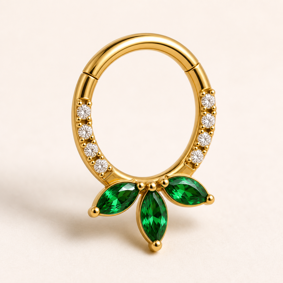 [TOPOSH-ROLE-ORDER-CLEANUP-20260717-BATCH20:TP-SR-GD-16G8-SW205-1153:05] Emerald Crystal Titanium Segment Ring – Gold | 05_product_angles