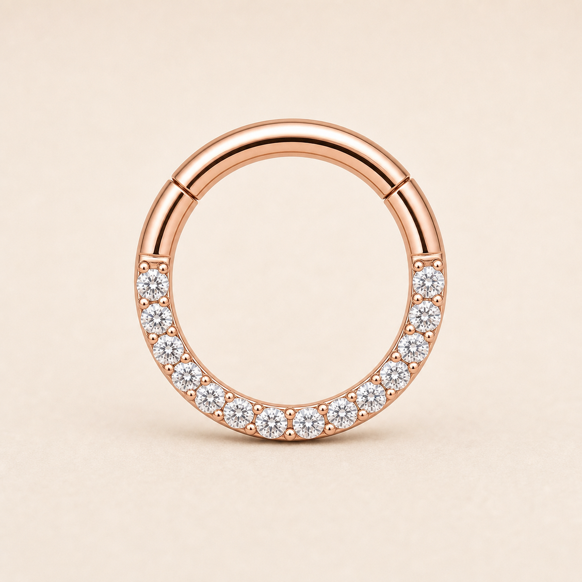 [TOPOSH-ROLE-ORDER-CLEANUP-20260717-BATCH23:TP-SR-RG-16G6-CLCZ-583:01] Pavé Clear CZ Titanium Segment Ring – Rose Gold | 01_primary_product_bg