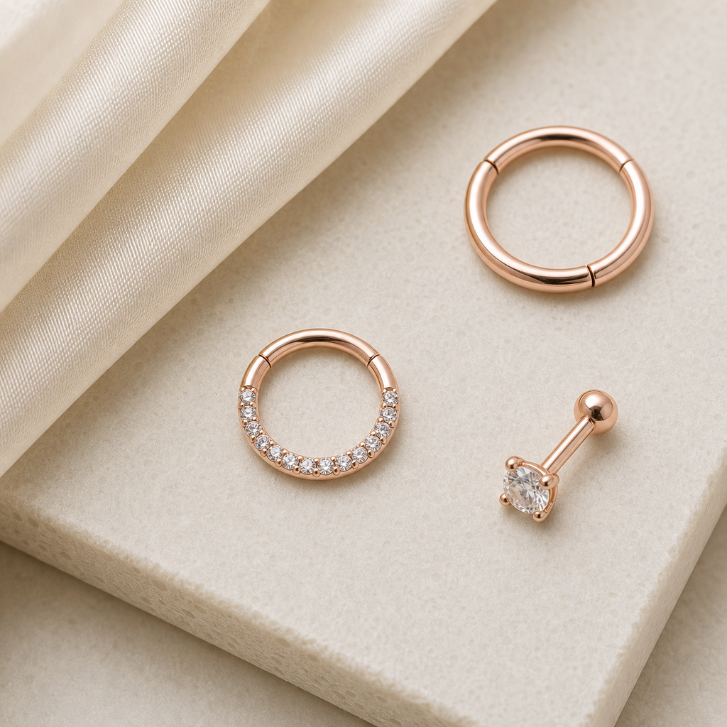 [TOPOSH-ROLE-ORDER-CLEANUP-20260717-BATCH21:TP-SR-RG-20G6X1.2-CLCZ-561:06] Clear CZ Titanium Segment Ring – Rose Gold | 06_accessory_flatlay