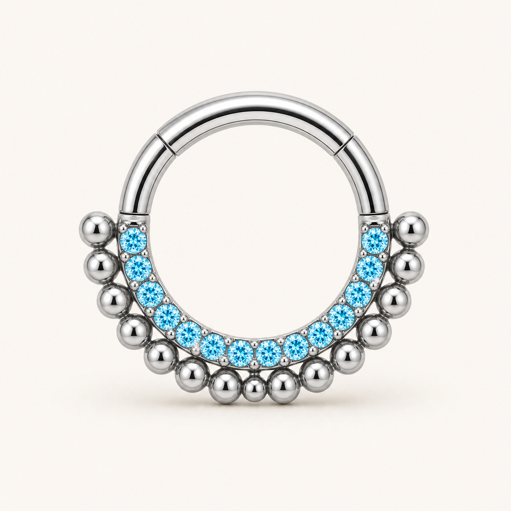 [TOPOSH-ROLE-ORDER-CLEANUP-20260717-BATCH21:TP-SR-SIL-16G8-AQCZ-013:01] Aqua CZ Titanium Segment Ring – Silver | 01_primary_product_bg