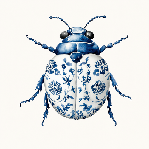 Blue Porcelain Beetle II flash tattoo design by Zero