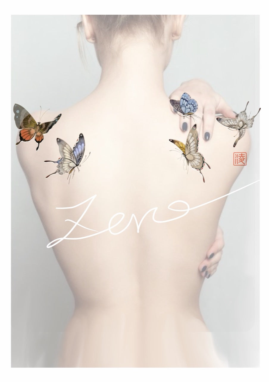 Full back butterfly composition flash tattoo by Zero