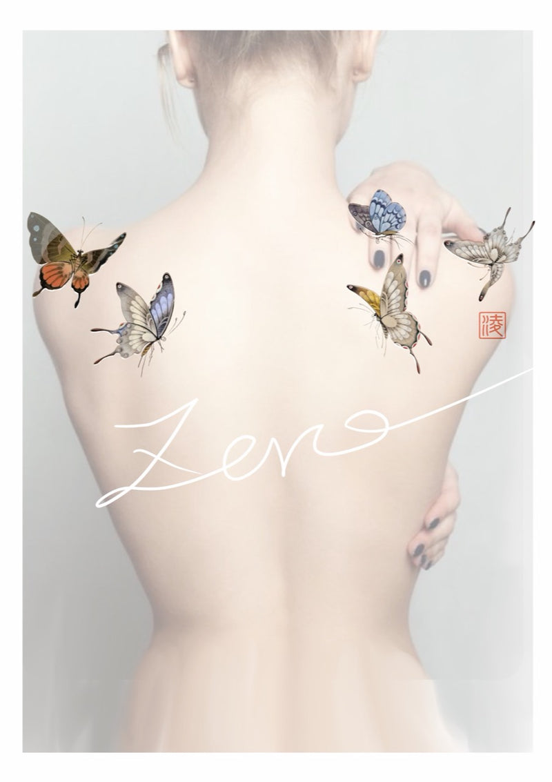 Full back butterfly composition flash tattoo by Zero