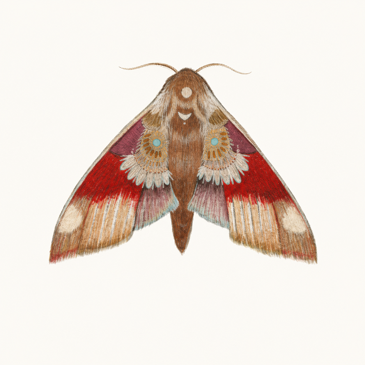 Crimson Wing Moth flash tattoo design by Zero