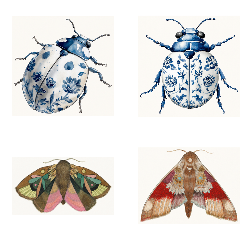 Color Singles I — Zero Flash Sheet, 4 single tattoo designs by Zero